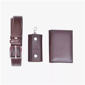 ست هدیه مردانه چرم مشهد مدل U0010 مشکی 44