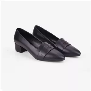 کفش پاشنه دار زنانه چرم مشهد مدل J2628 مشکی 37