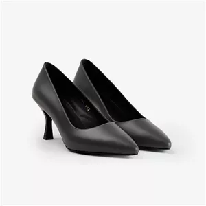 کفش پاشنه دار زنانه چرم مشهد مدل J2644 مشکی 41