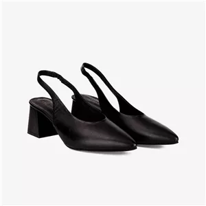 کفش پاشنه دار زنانه چرم مشهد مدل J2614 مشکی 37