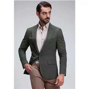 کت تک مردانه یقه بلیزر ست من سبز 48