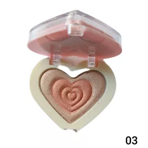 رژگونه و هایلایتر طبقاتی قلبی BILLION BEAUTY شماره 03