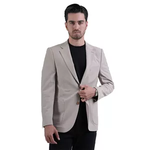 کت تک مردانه دودکمه نیم آستر پارچه GOFRE نسکافه ای 50