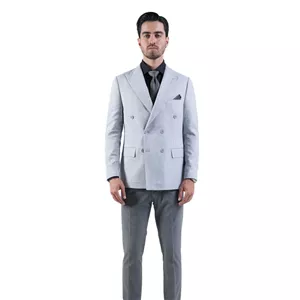 کت تک مردانه دبل برست لینن دیپلمات آبی 58