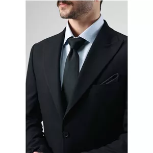 کت تک مردانه نیم آستر دو دکمه یقه ایتالیایی خاکی 54
