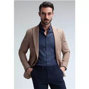 کت تک مردانه یقه بلیزر ست من سبز 50