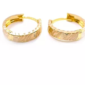 گوشواره طلا 18 عیار امگا دایره ای وزن 0.88 گرم 