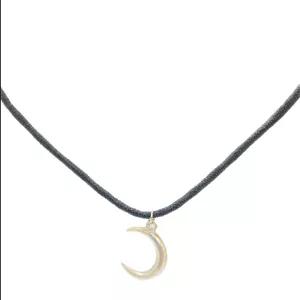 گردنبند چوکر پلاک ماه نقره گوی زرین کد WSN0001