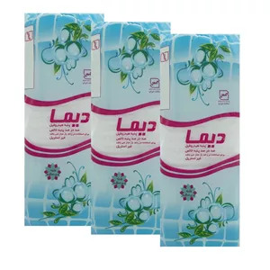 پنبه دیما مدل SLM وزن 100 گرم مجموعه 3 عددی | سفید