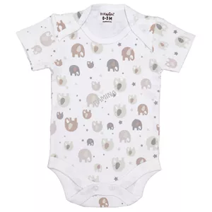زیر دکمه دار آستین کوتاه نوزاد طرح فیل بیبی فورلایف Baby4life ۹ تا ۱۲ ماهگی