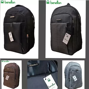کوله پشتی طرح بنتون کد 0040 رنگ خاکستری