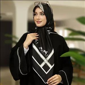 روسری ابریشم مشکی شیک و لاکچری هرمس کد ana7020 آنالیا اسکارف