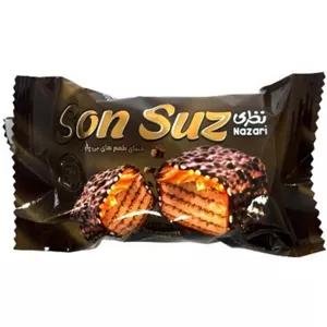 ویفر کاراملی با روکش فرآورده کوکائویی و تزیین(Son Soz) نظری