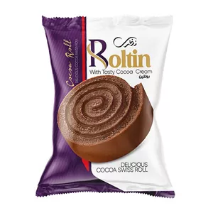 کیک اسفنجی کاکائویی لایه‌ای با کرم کاکائو (رولتین) نظری