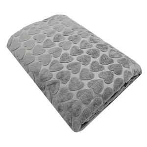 پتو مسافرتی کوکو جم مدل نیوسافت قلبی سایز 160×200 سانتی متر طوسی تیره
