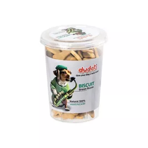 تشویقی بیسکویتی سگ دودوتی با طعم لوبیا سبز Dudoti biscuit with green beans وزن ۱۵۰ گرم