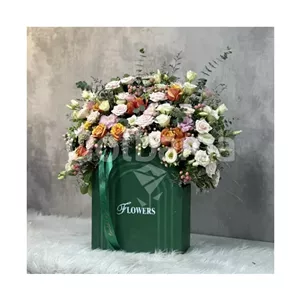 باکس گل چوبی سبز رز مینیاتوری