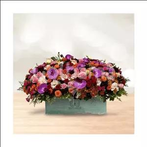 باکس گل مستطیلی بزرگ رز مینیاتور ارکیده بنفش