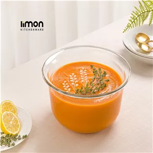 کاسه گرد شیشه ای 3 لیتر لیمون بی رنگ