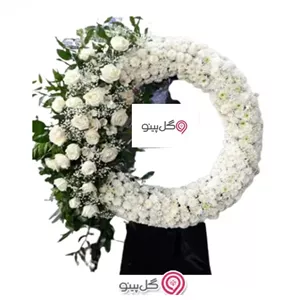 تاج گل حلقه ای ترحیم نور - گلپینو