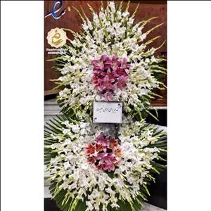 تاج ترحیم گلایل مدل 2 طبقه گل‌پینو (ارسال رنگ به صورت رندوم)