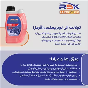 ضدیخ و ضدجوش لوبریمکس مدل کولانت 50/50 حجم 1 لیتر بسته 4 عددی