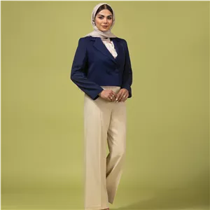 کراپ کت زنانه برنس مونا آبی کاربنی 44
