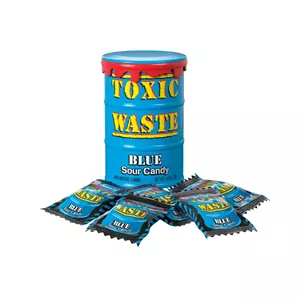 آبنبات خیلی ترش بشکه ای آبی تاکسیک ویست 42 گرم toxic waste