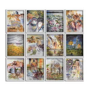 تابلو بکلیت مدل نقاشی فرهنگ و ایران کد 428 مجموعه 12 عددی سفید 20×30