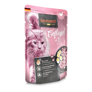 پوچ گربه لئوناردو با طعم گوشت پرندگان و تخم مرغ Leonardo Poultry & Egg