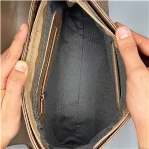 کیف دوشی زنانه سی یِنا مدل چرم لیزارد کد 3081 کرم تیره