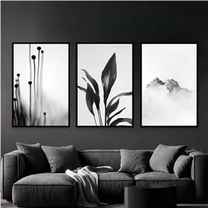 تابلو بکلیت مدل طرح برگ و شکوفه گل B-1114 مجموعه 3 عددی سایز 70*100*10