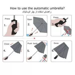 چتر فول اتوماتیک تاشو مدل دسته استیل