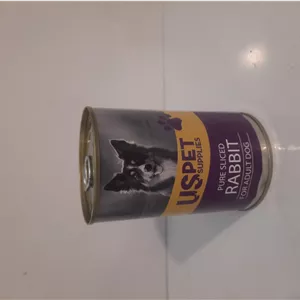 کنسرو درجه یک مخصوص سگ برند یو اس پت با طعم گوشت اسلایس شده خرگوش وزن 400گرم
