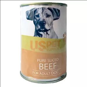 کنسرو نچرال سگ بالغ برند یو اس پت با طعم گوشت گاو US PET PURE SLICED BEEF FOR ADULT DOG