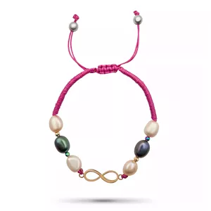 دستبند طلا بافت و سنگ بینهایت زرد 0.56 گرمی