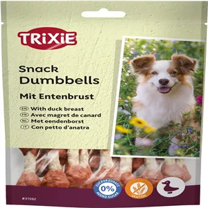 تشویقی سگ تریکسی دمبلی طعم سینه اردک 80گرم Trixie Dumbbells With Duck