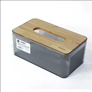 جعبه دستمال رویه چوبی لیمون بی رنگ شفاف