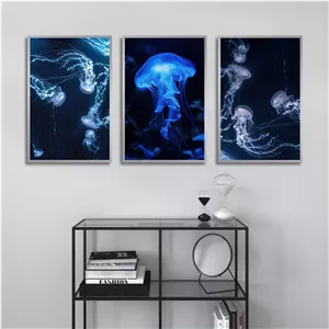 تابلو بکلیت طرح منظره دریا و عروس دریایی مدل SI-2790 مجموعه 3 عددی سایز 50*70*10