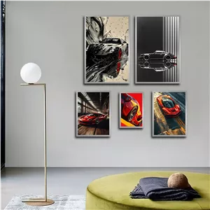 تابلو بکلیت طرح ماشین پورشه مدل SI-2750 مجموعه 5 عددی سایز 40*60*10