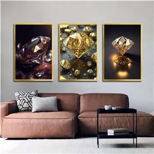 تابلو بکلیت طرح الماس و جواهرات مدل T-2977 مجموعه 3 عددی سایز 50*70*10