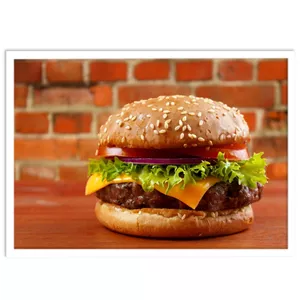 تابلو نوری بکلیت طرح فست فود چیز برگر مدل W-S1065 ابعاد 50*70*10