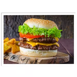 تابلو نوری بکلیت طرح فست فود دوبل برگر مدل W-S1057 ابعاد 70*100*10