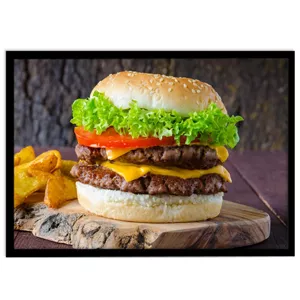 تابلو نوری بکلیت طرح فست فود دوبل برگر مدل B-S1057 ابعاد 50*70*10