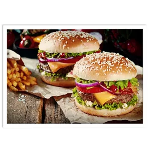 تابلو نوری بکلیت طرح فست فود چیز برگر مدل W-S1046 ابعاد 70*100*10