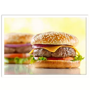 تابلو نوری بکلیت طرح فست فود چیز برگر مدل W-S1043 ابعاد 70*100*10