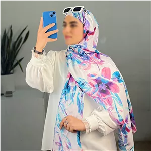 شال زنانه جدید اروپایی آنالیا اسکارف کد ana10090 آبی