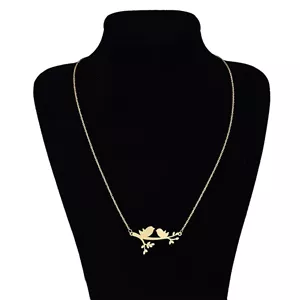 گردنبند طلا 18 عیار زنانه گالری طلای مهر مدل MM0358 طرح پرنده روی شاخه 1.200 