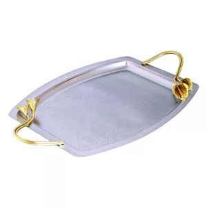 سینی ارکیده مدل هلالی دسته ارکیده سالینو کد 6082-22-L-NG نقره ای