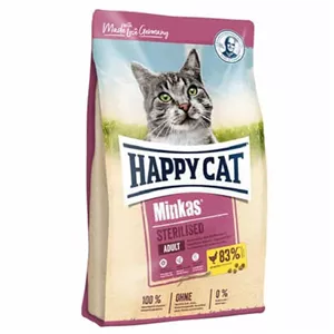 غذای خشک گربه هپی کت Happy Cat مدل مینکاس استرلایزد Minkas Sterilised وزن 10 کیلوگرم